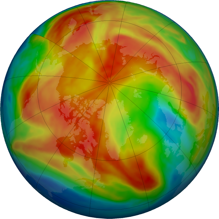 Arctic ozone map for 22 February 2019